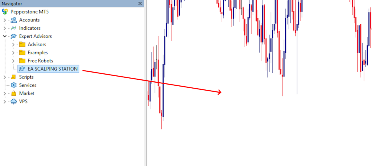 drag to the quotes chart